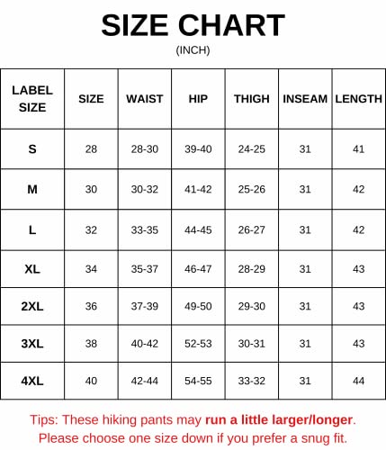 NATUVENIX Hiking Pants for Men, Lightweight Mens Travel Pants Quick Dry Fishing Pants Men Water Resistant Outdoor Pants Work