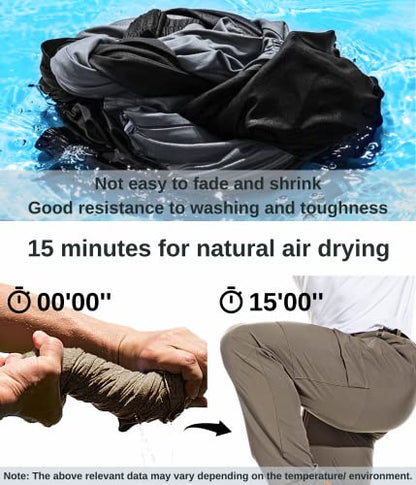 NATUVENIX Hiking Pants for Men, Lightweight Mens Travel Pants Quick Dry Fishing Pants Men Water Resistant Outdoor Pants Work