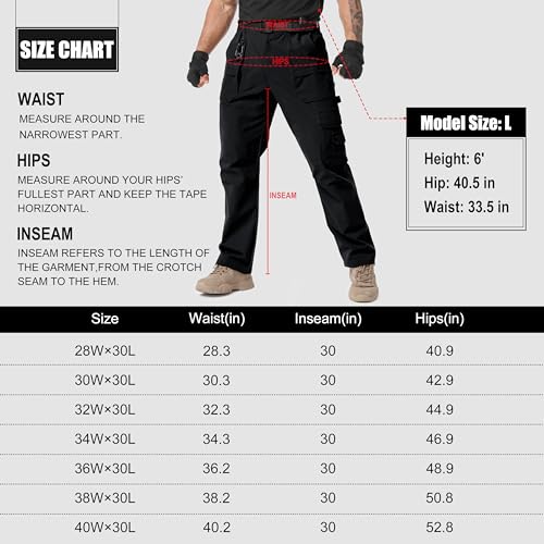 NATUVENIX Tactical Pants for Men Stretch, Ripstop Work Pants for Men Lightweight Hiking Cargo Pants Men Water Resistant