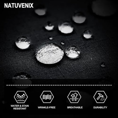 NATUVENIX Tactical Pants for Men Stretch, Ripstop Work Pants for Men Lightweight Hiking Cargo Pants Men Water Resistant