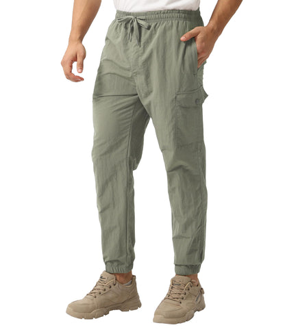 NATUVENIX Hiking Pants Men 27.5" Inseam Lightweight Cargo Joggers Pants Quick Dry Travel Casual Pants for Men with Drawstring