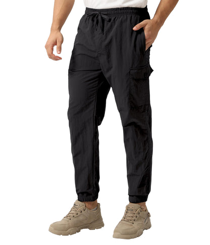 NATUVENIX Hiking Pants Men 27.5" Inseam Lightweight Cargo Joggers Pants Quick Dry Travel Casual Pants for Men with Drawstring