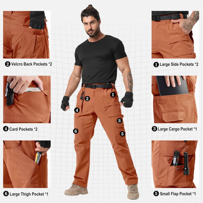 NATUVENIX Tactical Pants for Men Stretch, Ripstop Work Pants for Men Lightweight Hiking Cargo Pants Men Water Resistant