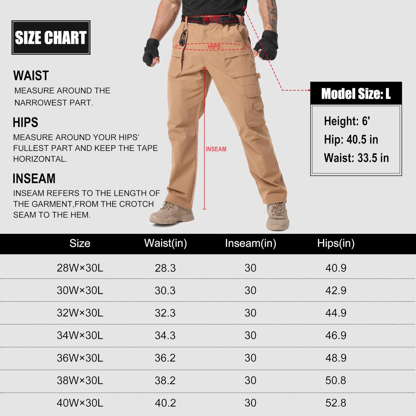 NATUVENIX Tactical Pants for Men Stretch, Ripstop Work Pants for Men Lightweight Hiking Cargo Pants Men Water Resistant