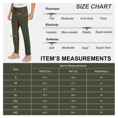 NATUVENIX Hiking Pants for Men Lightweight Joggers Mens Travel Casual Pants Quick Dry Workout Pants Outdoor Running