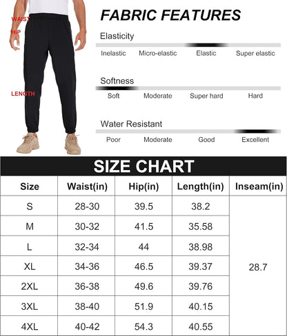 NATUVENIX Mens Jogger Pants, Quick Dry Sweatpants for Men Lightweight Workout Athletic Track Pants Golf Running