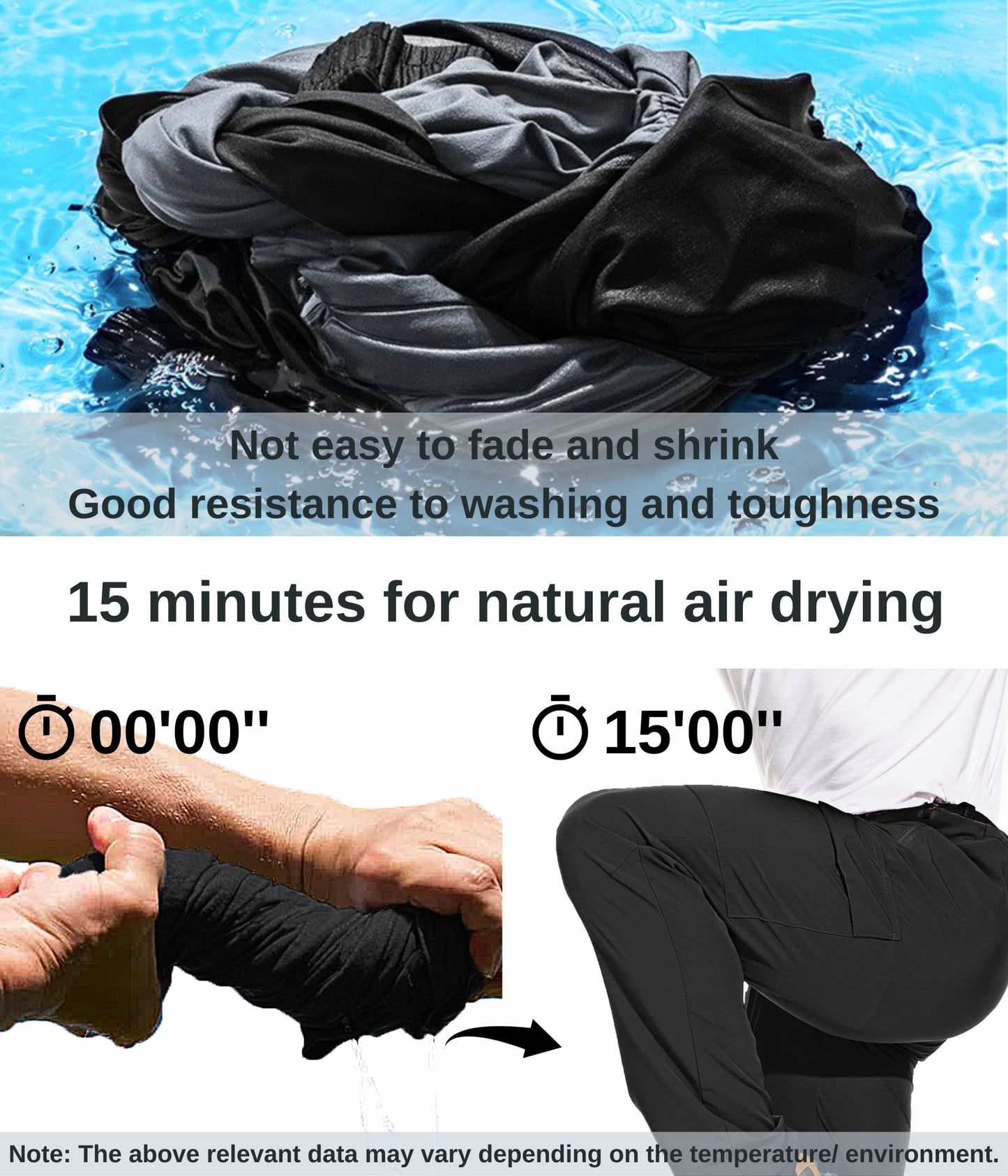 NATUVENIX Hiking Pants for Men, Lightweight Mens Travel Pants Quick Dry Fishing Pants Men Water Resistant Outdoor Pants Work